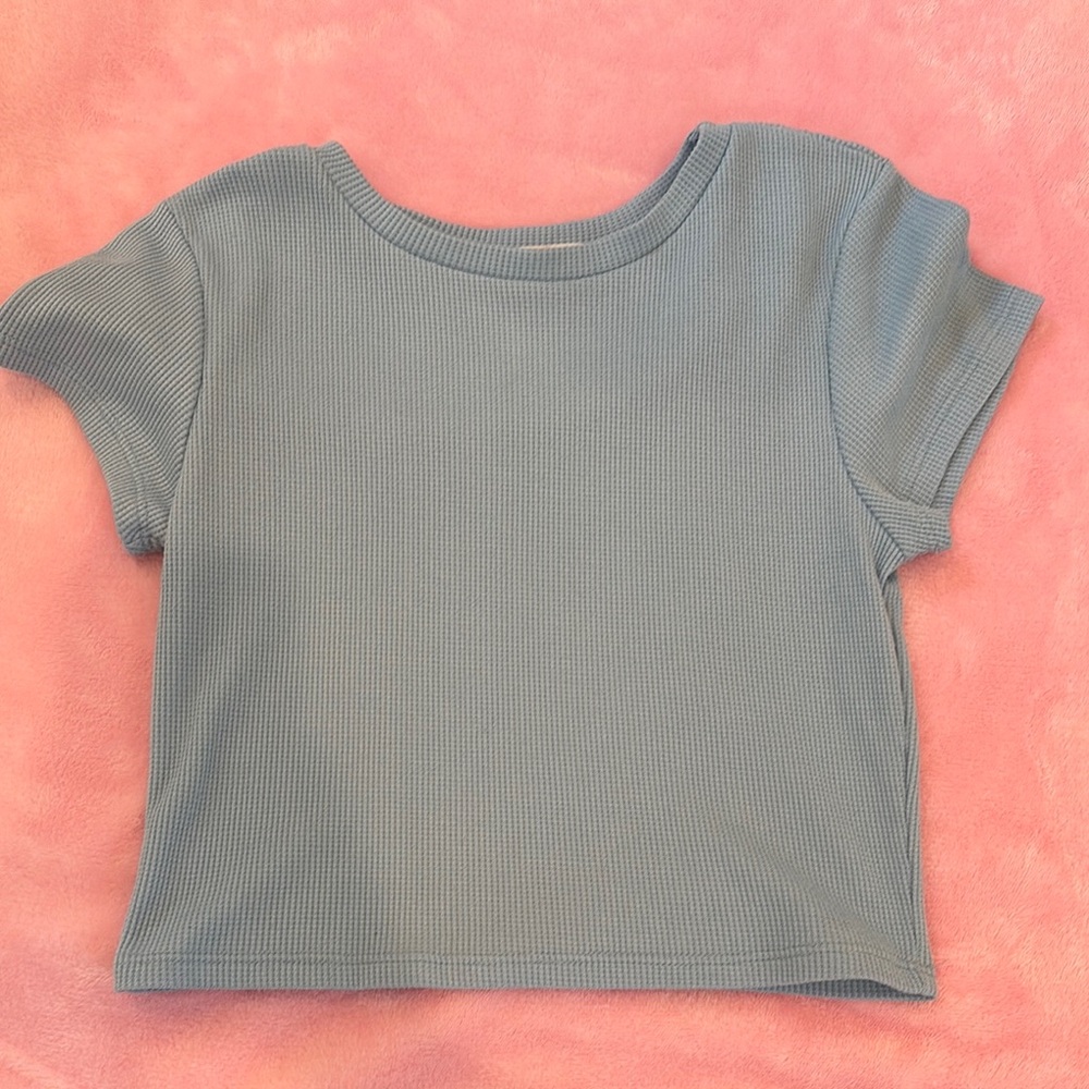 Blue Short Sleeve Tee with Crew Neck